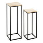 Paris Prix Lot de 2 Sellettes  Waldo  67cm Naturel & Noir