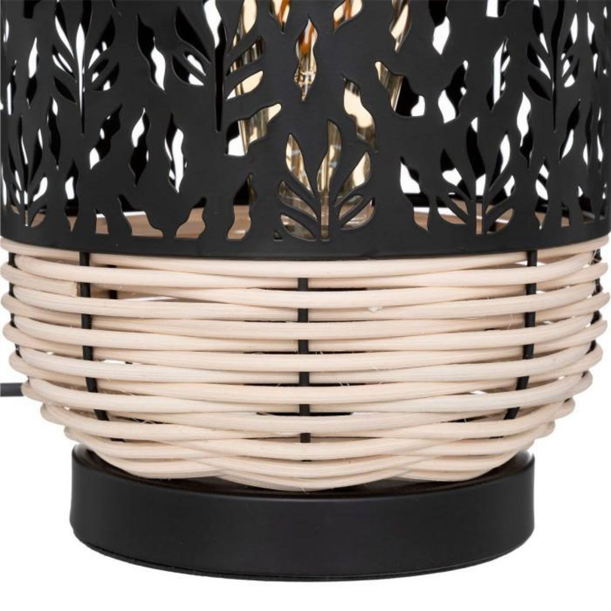 ATMOSPHERA Lampe à Poser Cylindrique  Cosy  30cm Noir & Beige