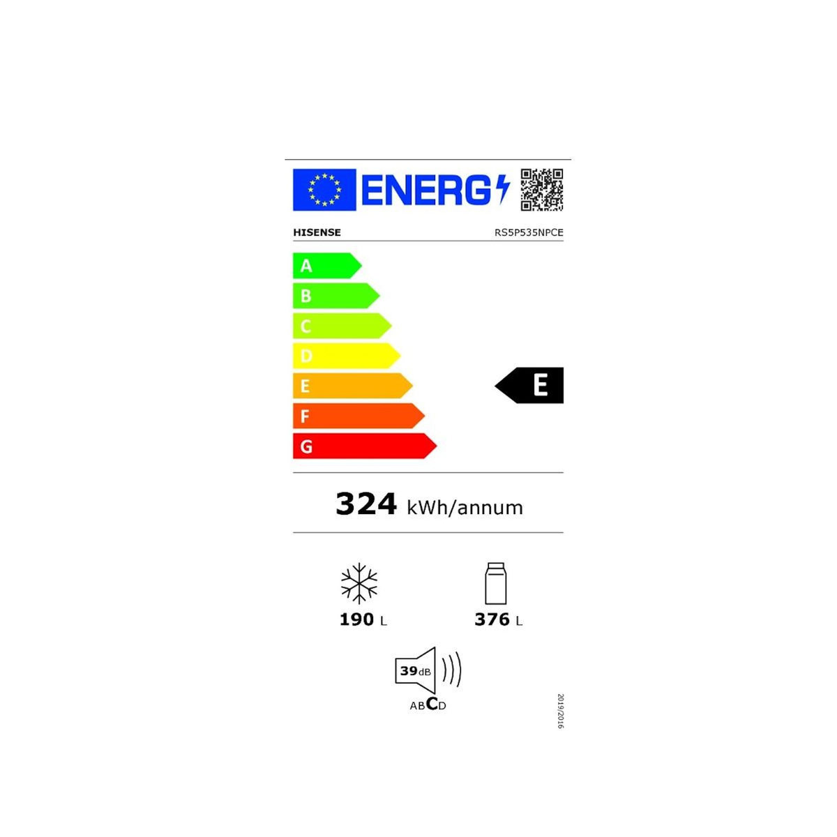 Hisense Réfrigérateur américain 91.5cm 556l froid ventilé - RS5P535NPCE