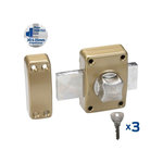 CENTRALE BRICO Verrou bouton / cylindre, 40 mm, BRICARD Alpha doré