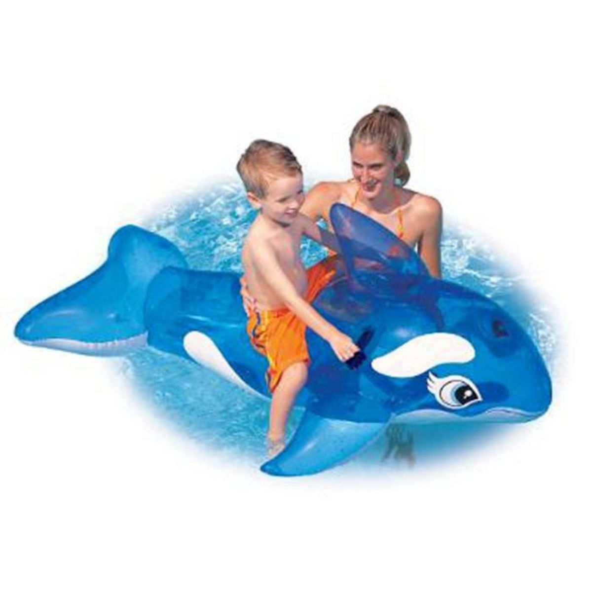INTEX Bouée Gonflable à Chevaucher  Baleine  152cm Bleu