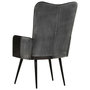 Voir la diapositive 5 : VIDAXL Chaise a oreilles Noir et gris Cuir veritable
