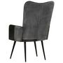 Voir la diapositive 5 : VIDAXL Chaise a oreilles Noir et gris Cuir veritable