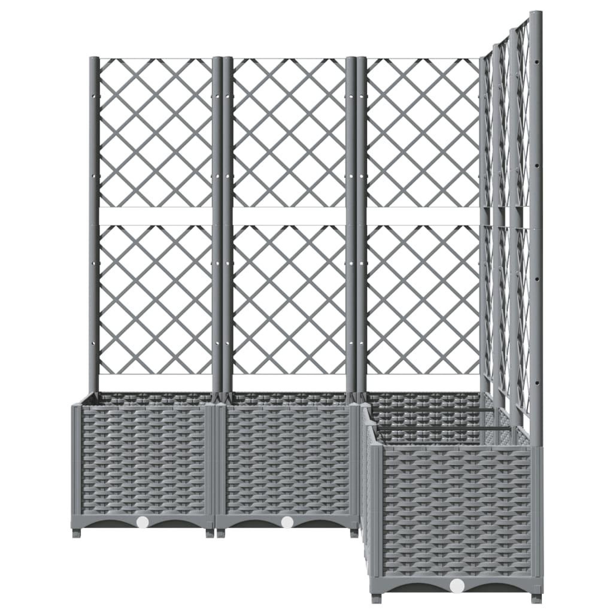 Voir la diapositive 4 : VIDAXL Jardiniere avec treillis gris clair 120x120x136cm polypropylene
