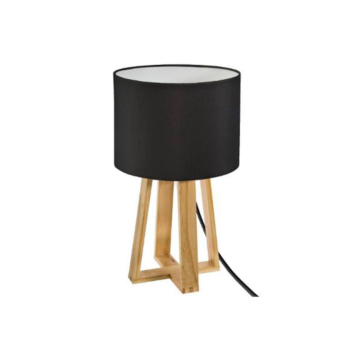 ATMOSPHERA Lampe à Poser en Bois  Scandinave  34cm Noir