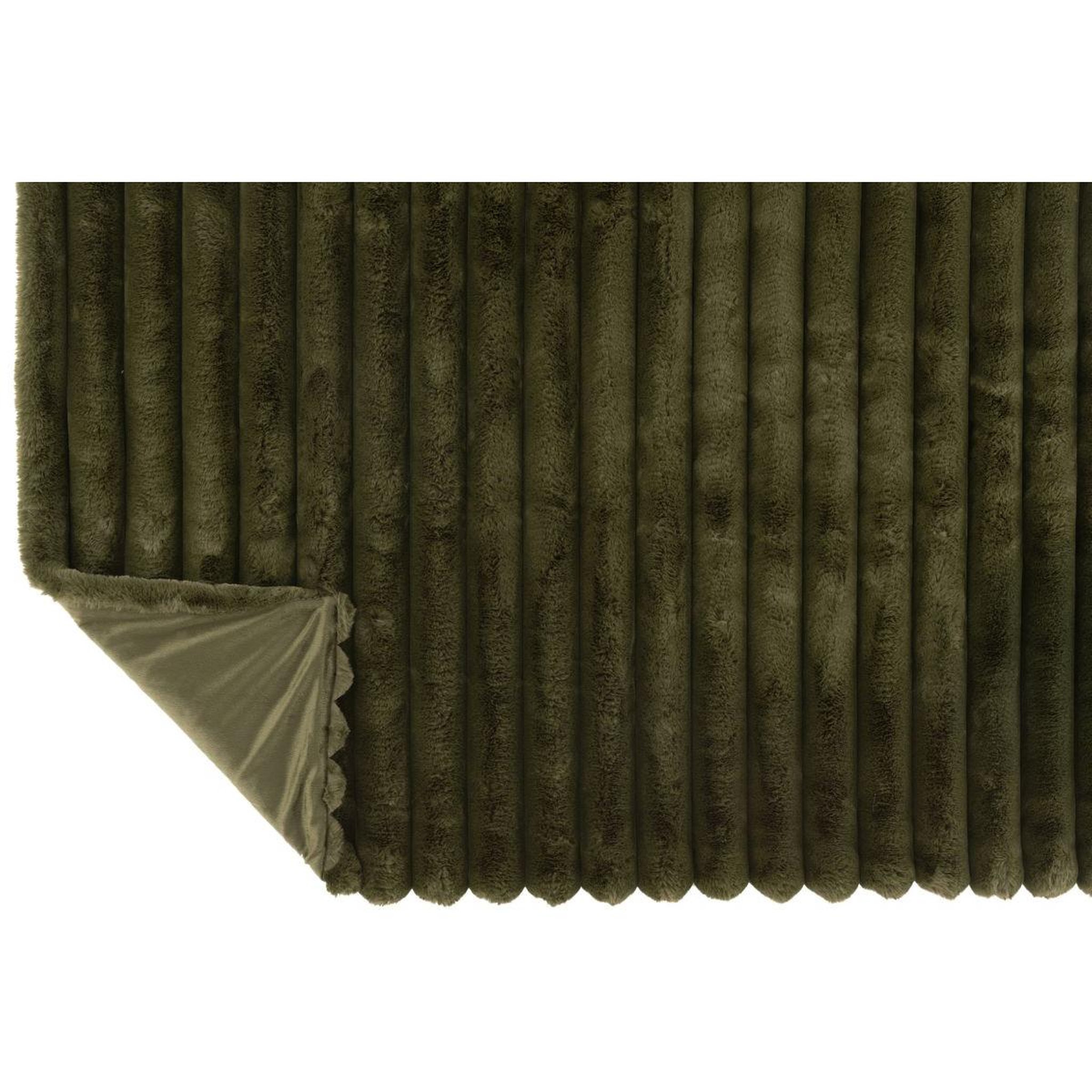 Voir la diapositive 2 : J-LINE Plaid design uni  corduroy  130x180cm vert foncé