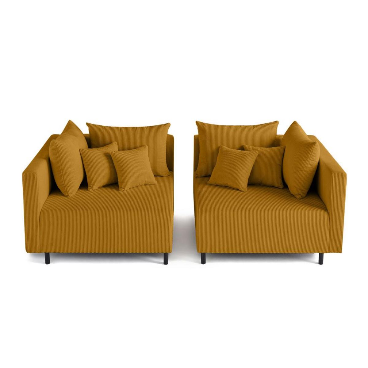 LISA DESIGN Edinburg - canapé modulable 2 places - en velours côtelé