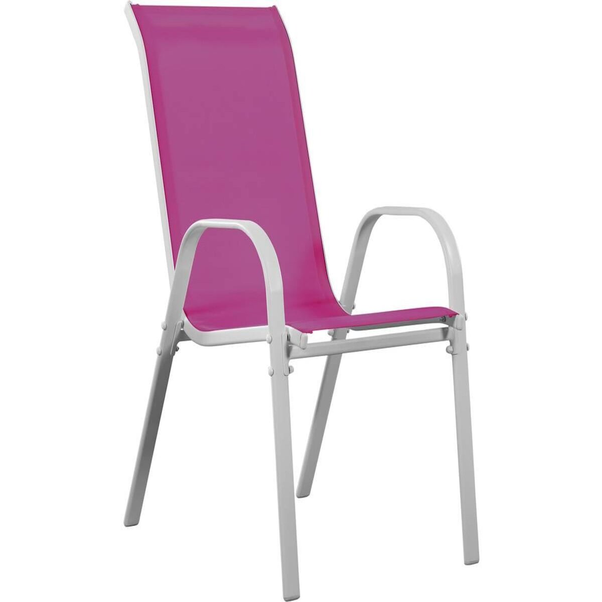 Habitat et Jardin Fauteuil jardin Textilène  Cordoba  - Phoenix - Rose - Lot de 4