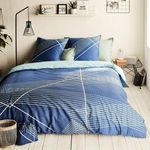 FUTURE HOME Parure de lit 2 personnes graphique réversible. Coloris disponibles : Beige