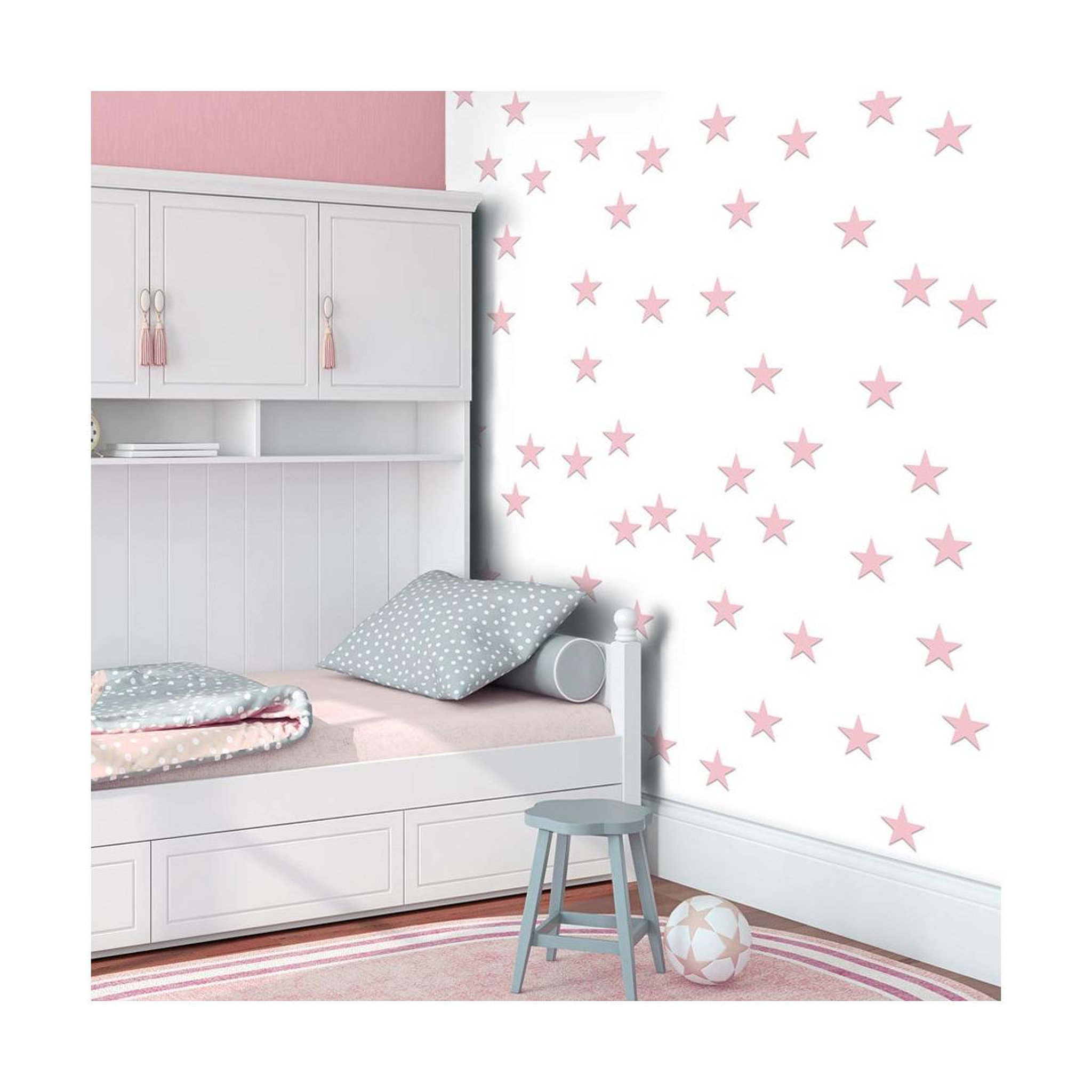 Paris Prix Papier peint  pink stars  50x1000cm