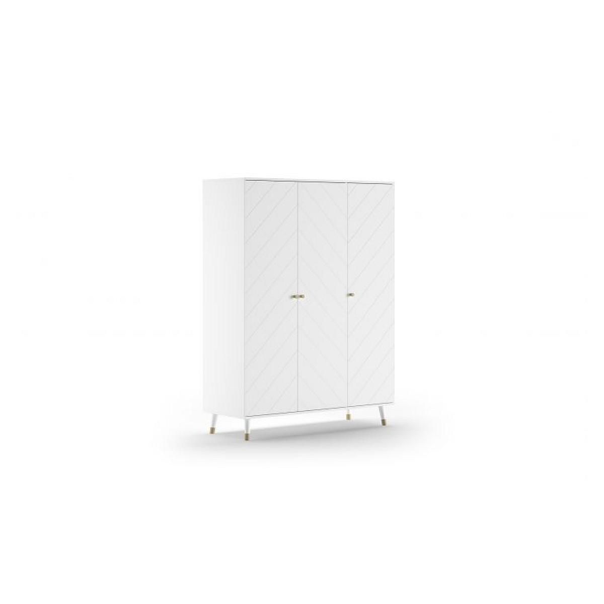 Vipack Ensemble 4 Pièces Billy Lit commode grande armoire blanc