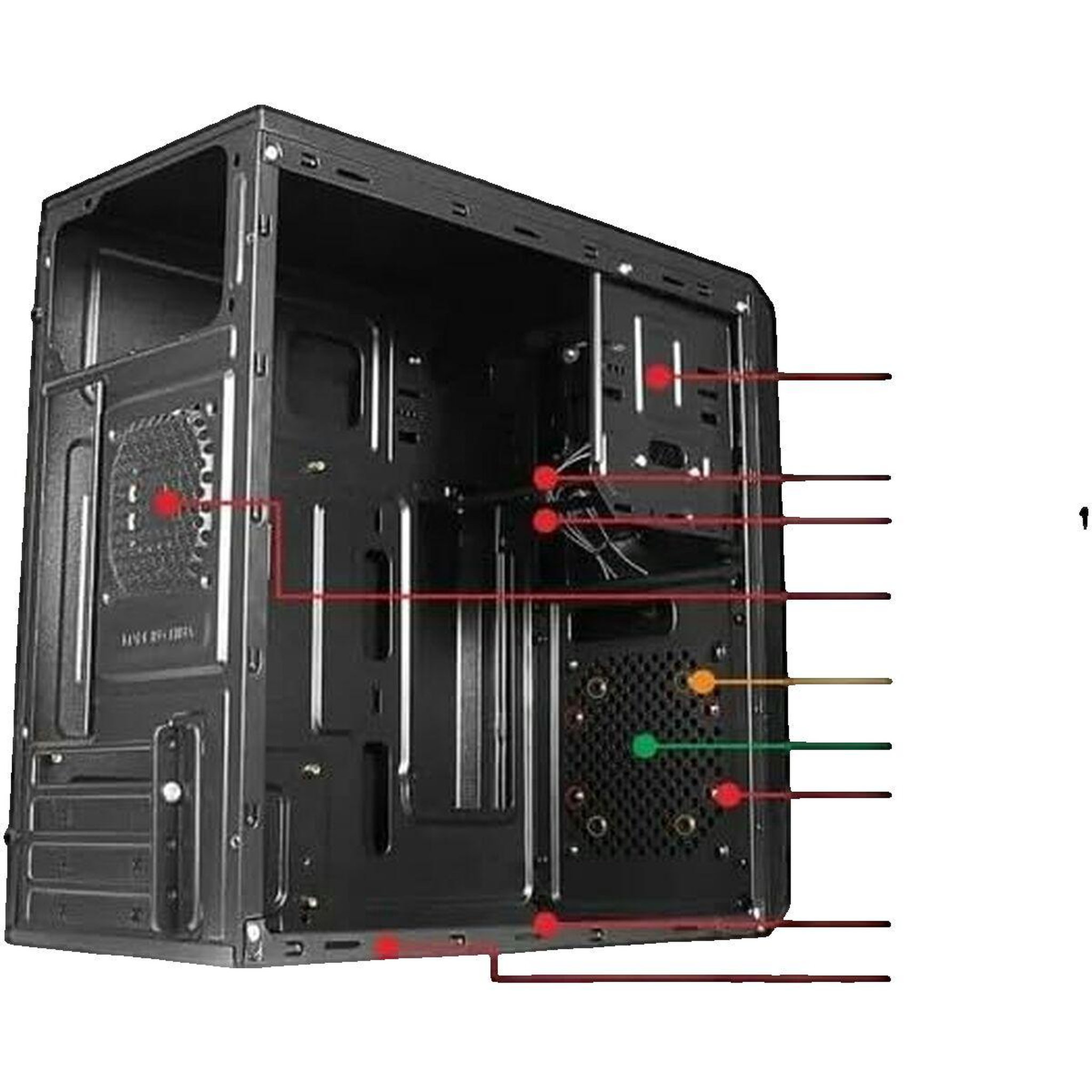 Voir la diapositive 3 : ADVANCE PC Boîtier PC Approx APPC-301 Noir