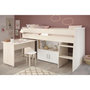 Voir la diapositive 3 : PARISOT Lit combiné enfant Parisot ZOLA 90x200 cm - 2 portes - Avec bureau - Décor acacia clair et blanc