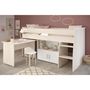 Voir la diapositive 3 : PARISOT Lit combiné enfant Parisot ZOLA 90x200 cm - 2 portes - Avec bureau - Décor acacia clair et blanc
