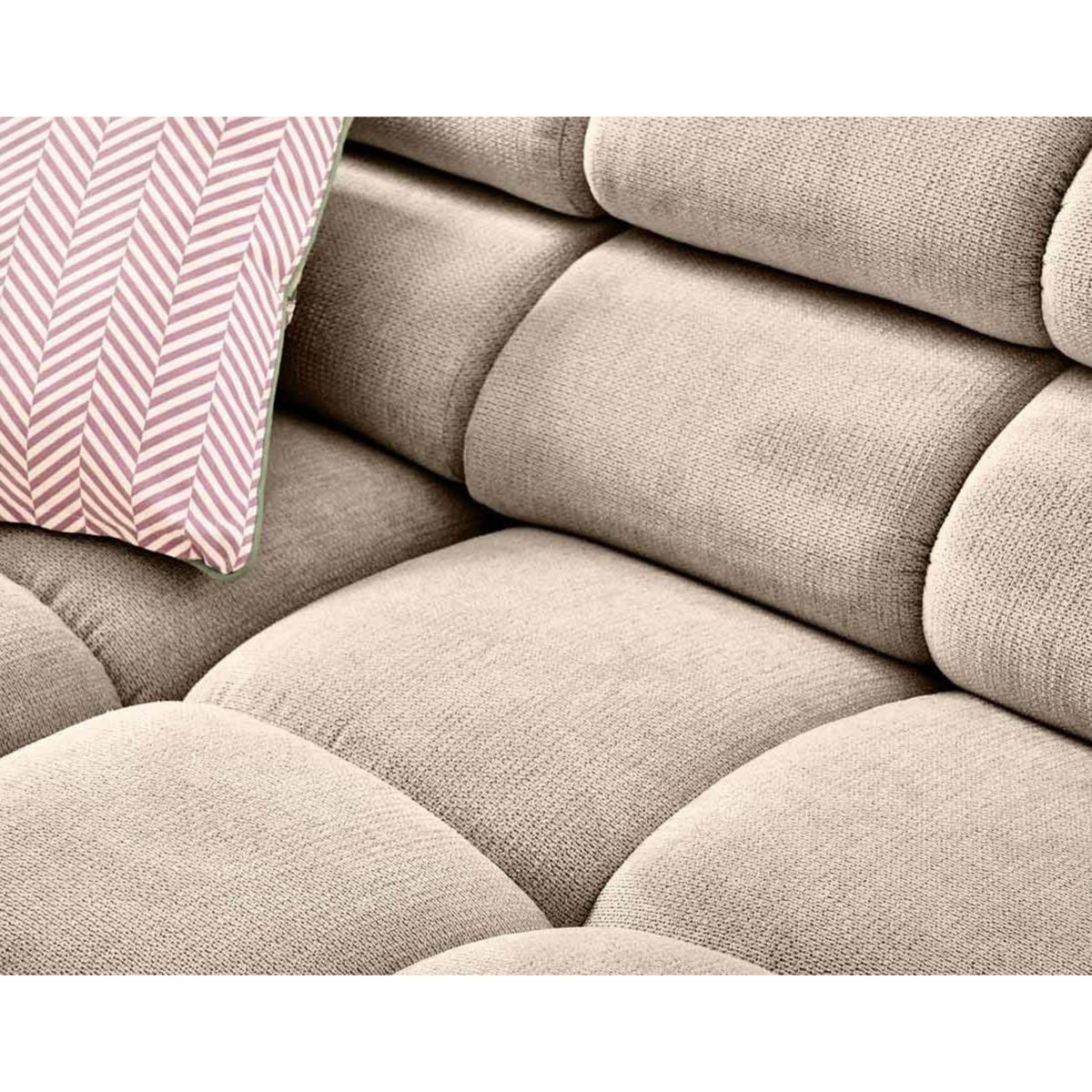 LISA DESIGN Matera - canapé d'angle droit 3 places avec têtières réglables en tissu texturé