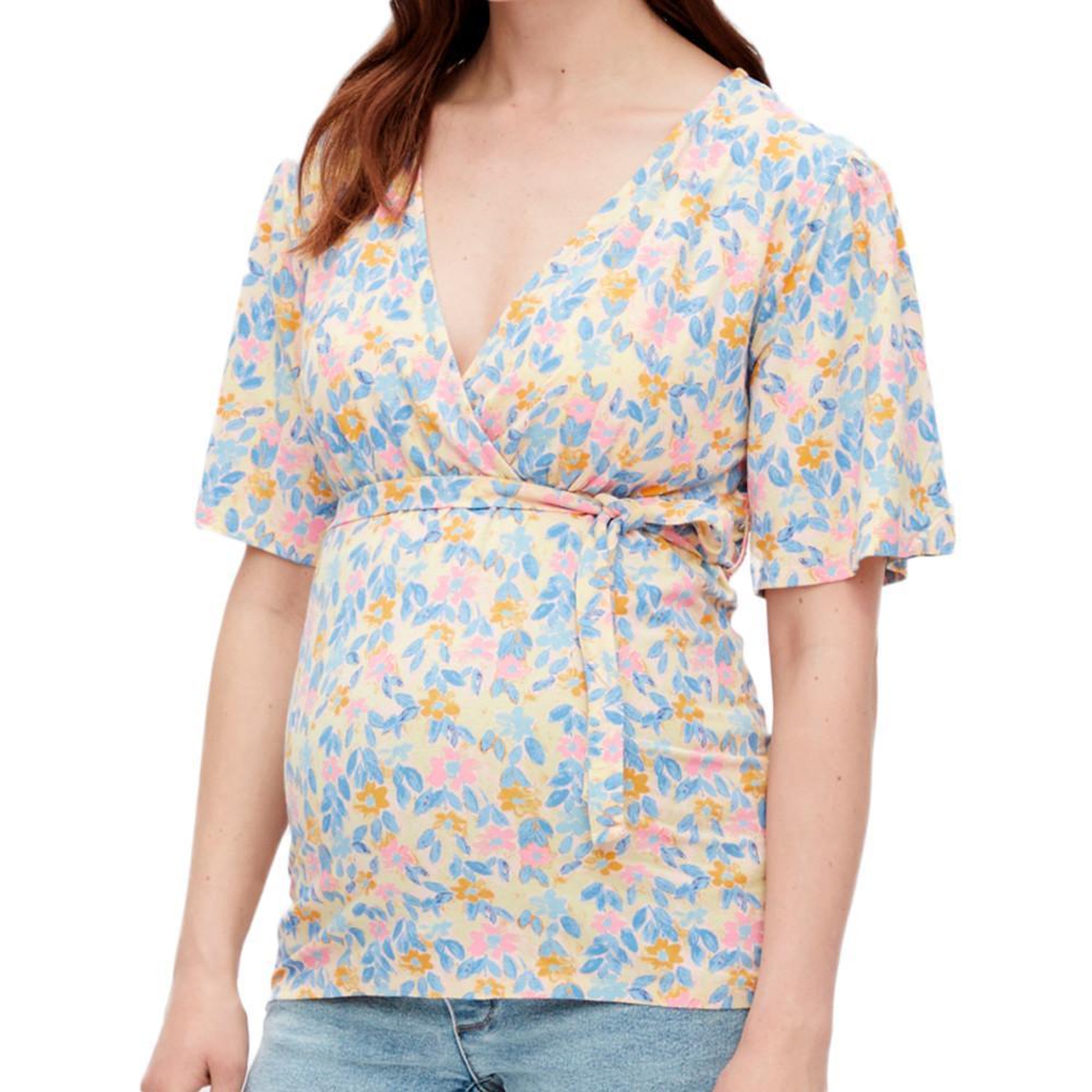 MAMALICIOUS Blouse de Grossesse Jaune/Bleu Femme Mamalicious Brasil. Coloris disponibles : Jaune
