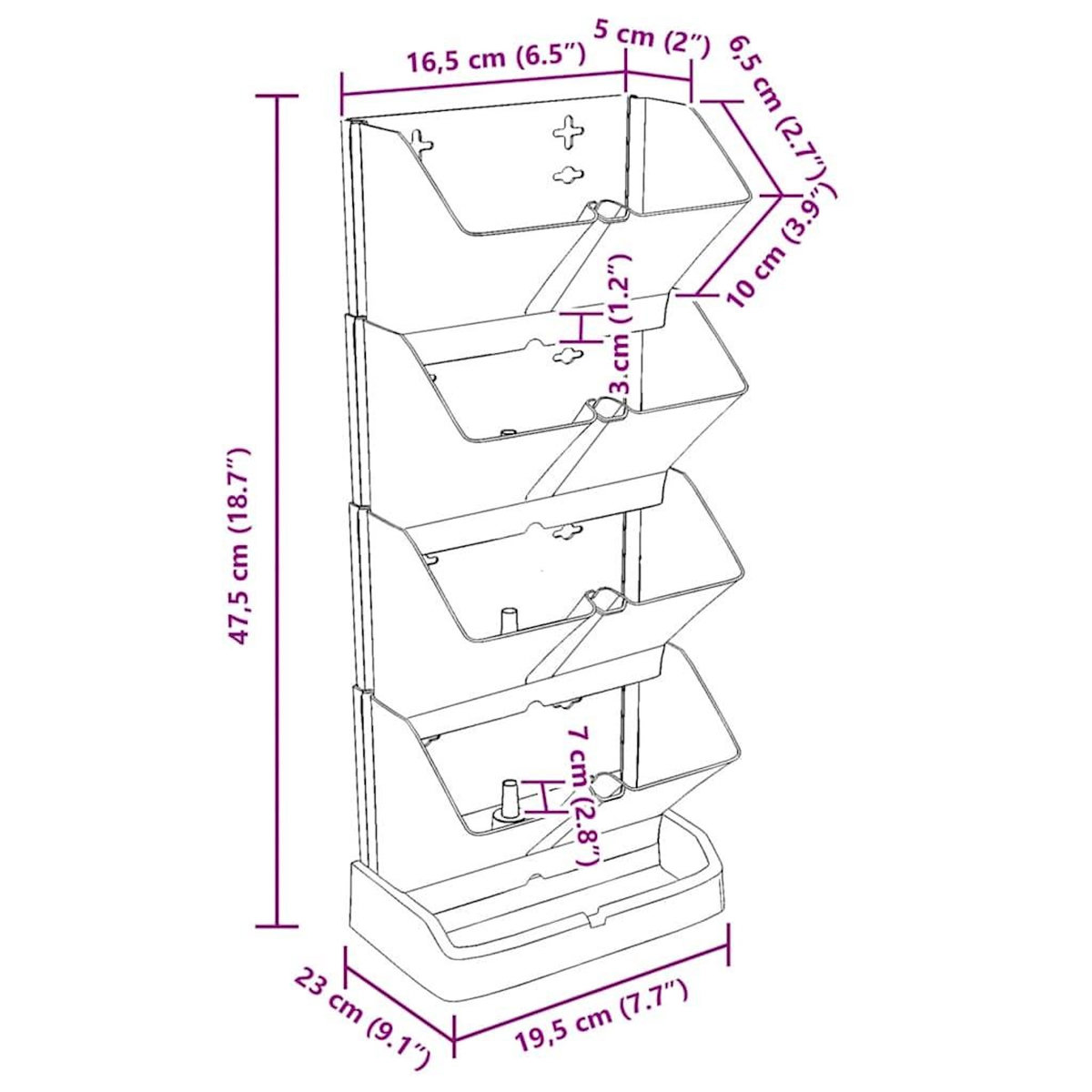 VIDAXL Ensemble de jardinieres verticales 4 pcs Anthracite PP