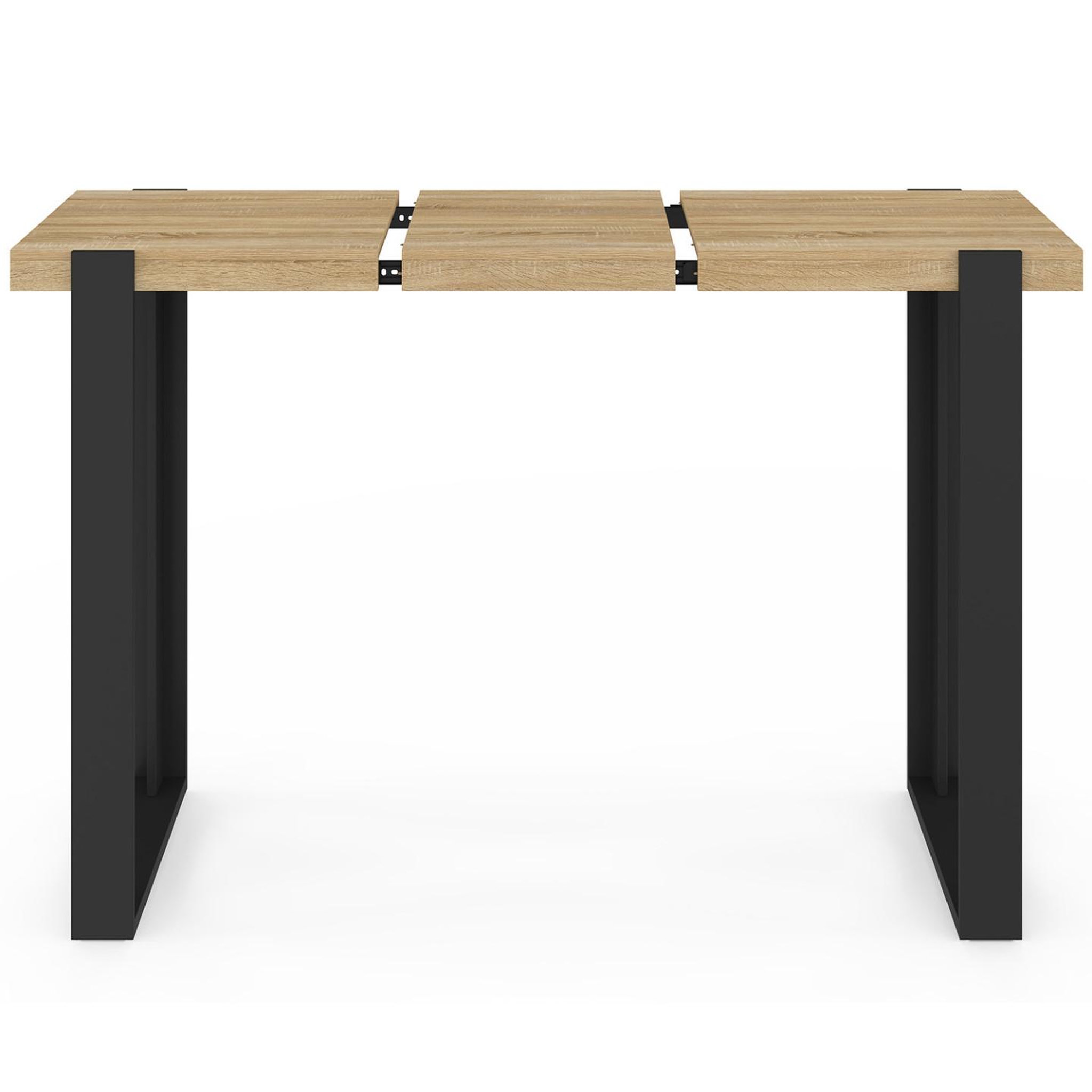 Voir la diapositive 3 : ID MARKET Table haute de bar extensible PHOENIX 2-4 personnes bois et noir 110 - 150 cm