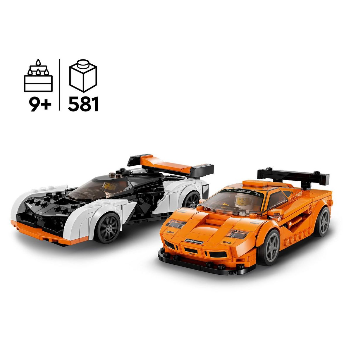 LEGO Speed Champions 76918 - McLaren Solus GT et McLaren F1 LM, Jouet de Contruction Voiture de Course, Kit de Maquette Hypercar