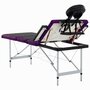 VIDAXL Table de massage pliable 4 zones Aluminium Noir et violet