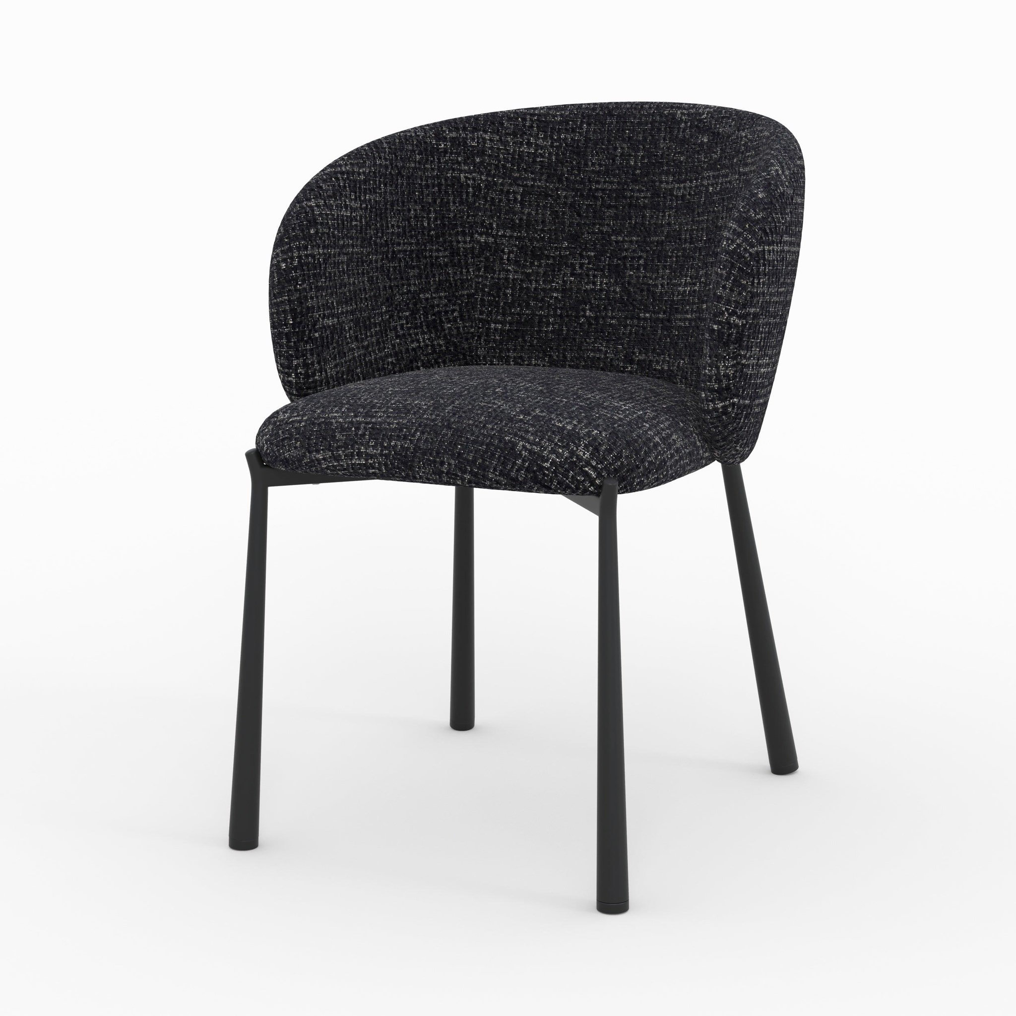 MAISON PAVANE Chaise en tissu texturé noir-danaë