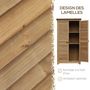 Voir la diapositive 4 : OUTSUNNY Armoire de jardin abri jardin remise pour outils sur pied 2 étagères portes persiennes toit bitumé étanche bois sapin pré-huilé
