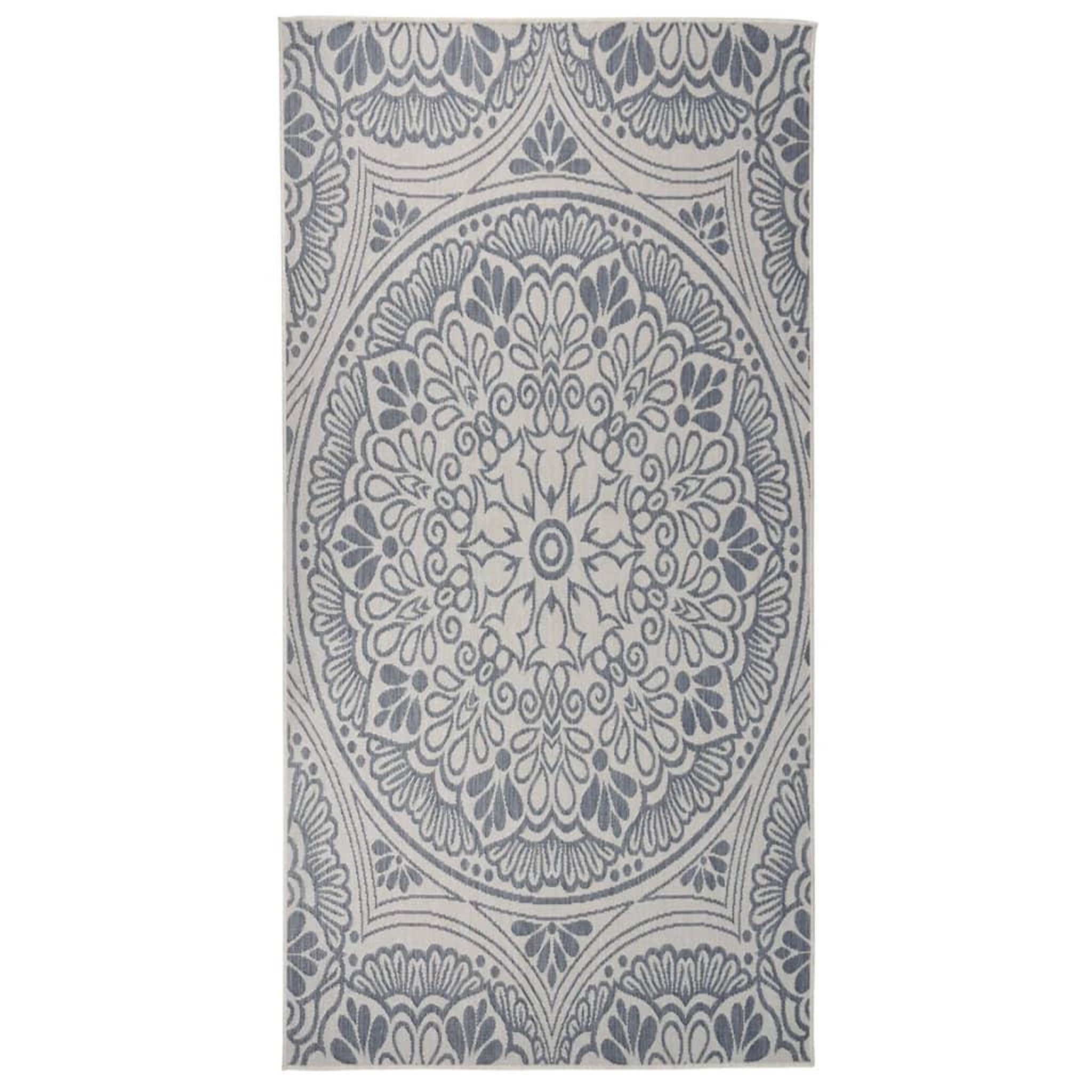 Voir la diapositive 1 : VIDAXL Tapis a tissage plat d'exterieur 100x200 cm Motif bleu