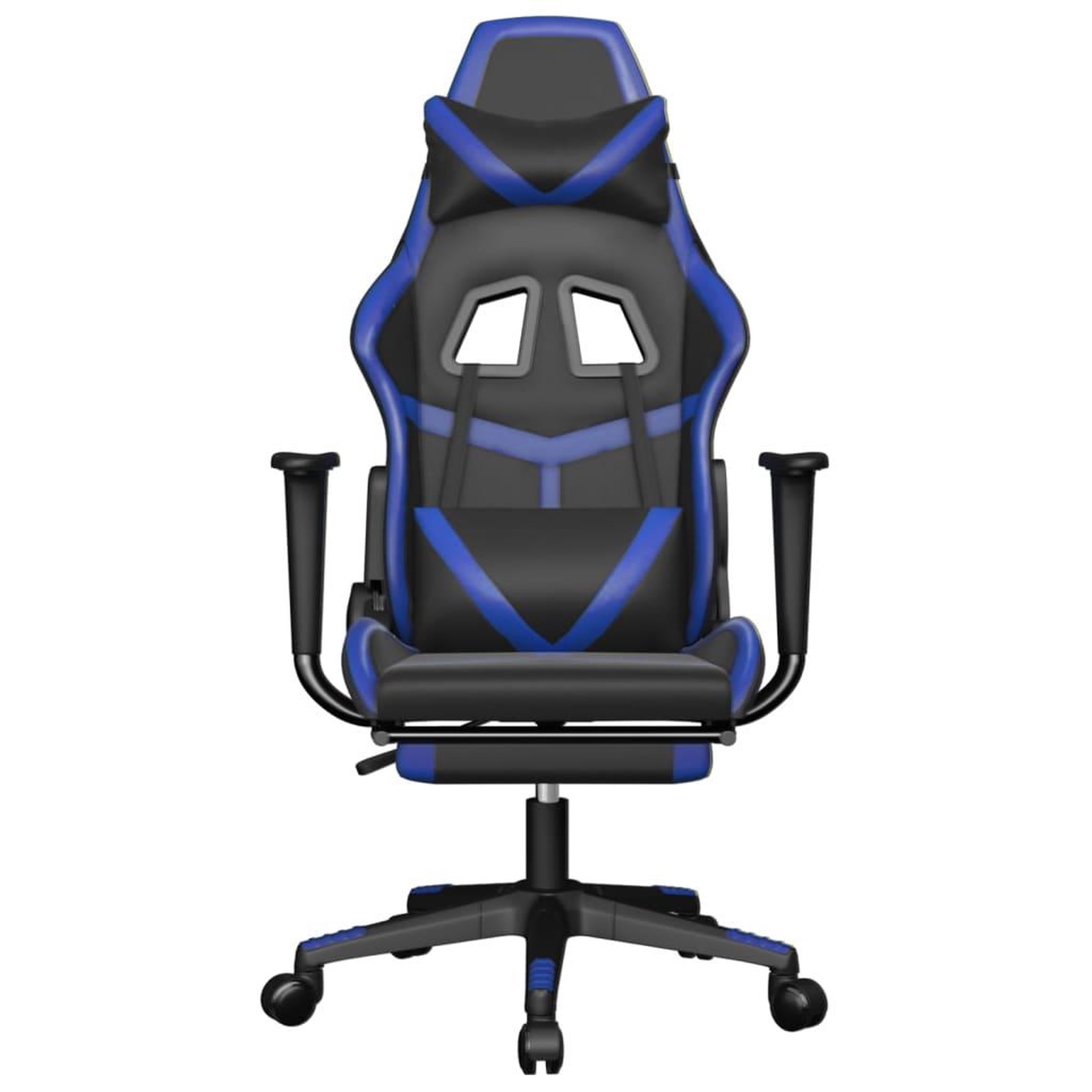 Voir la diapositive 3 : VIDAXL Chaise de jeu avec repose-pied Noir et bleu Similicuir