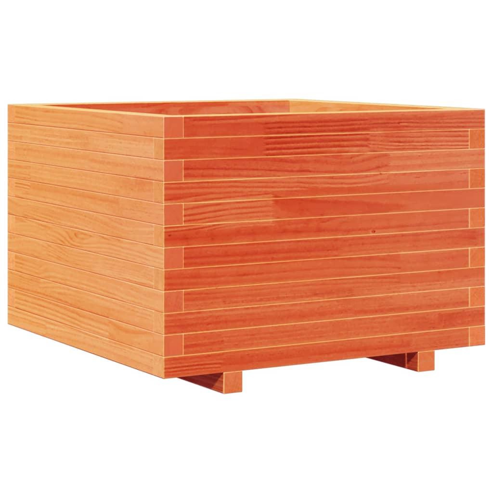 Voir la diapositive 2 : VIDAXL Jardiniere cire marron 70x70x49,5 cm bois de pin massif