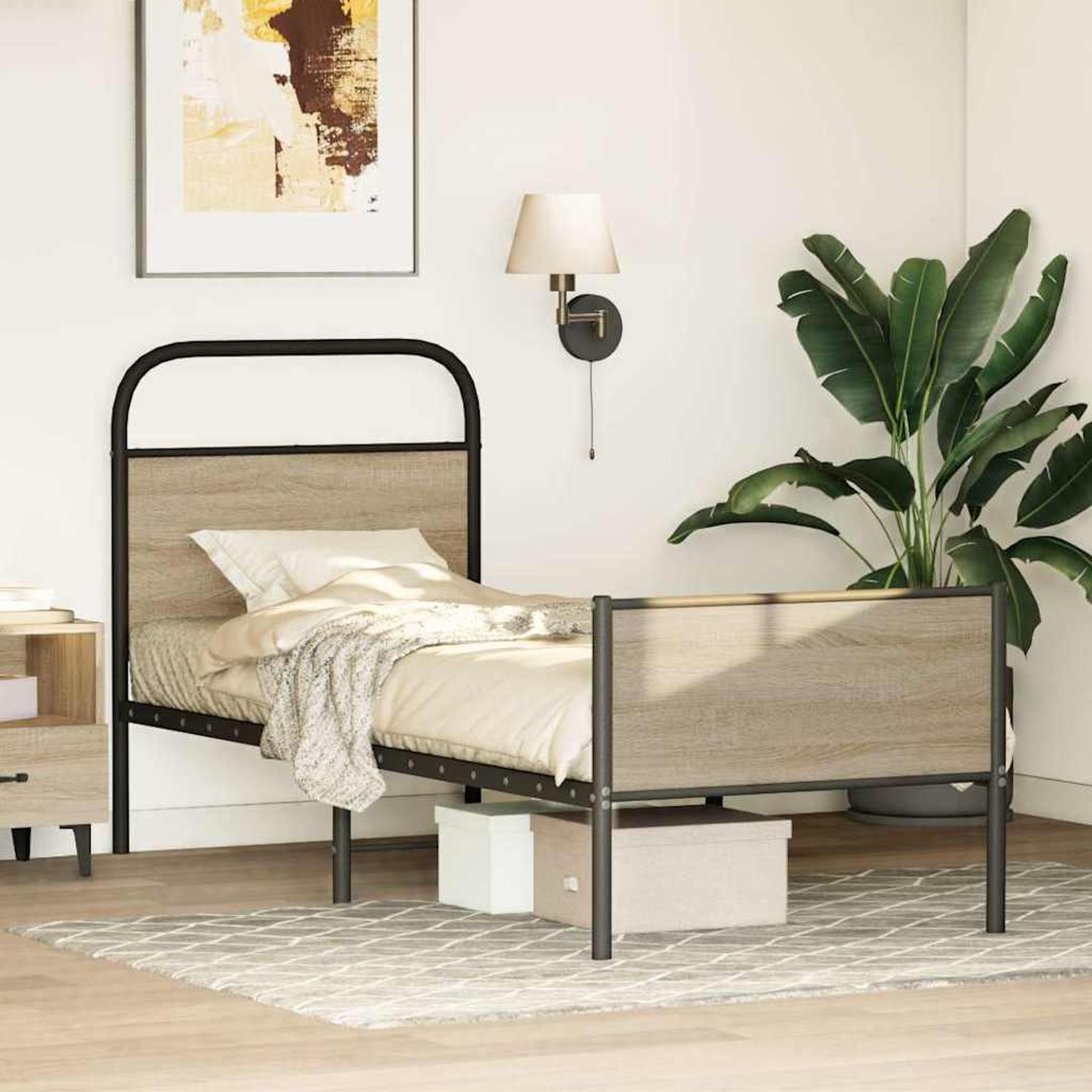 Voir la diapositive 4 : VIDAXL Cadre de lit sans matelas 75x190cm chene sonoma bois ingenierie