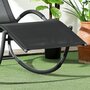 Voir la diapositive 5 : OUTSUNNY Chaise longue à bascule rocking chair design contemporain métal textilène noir