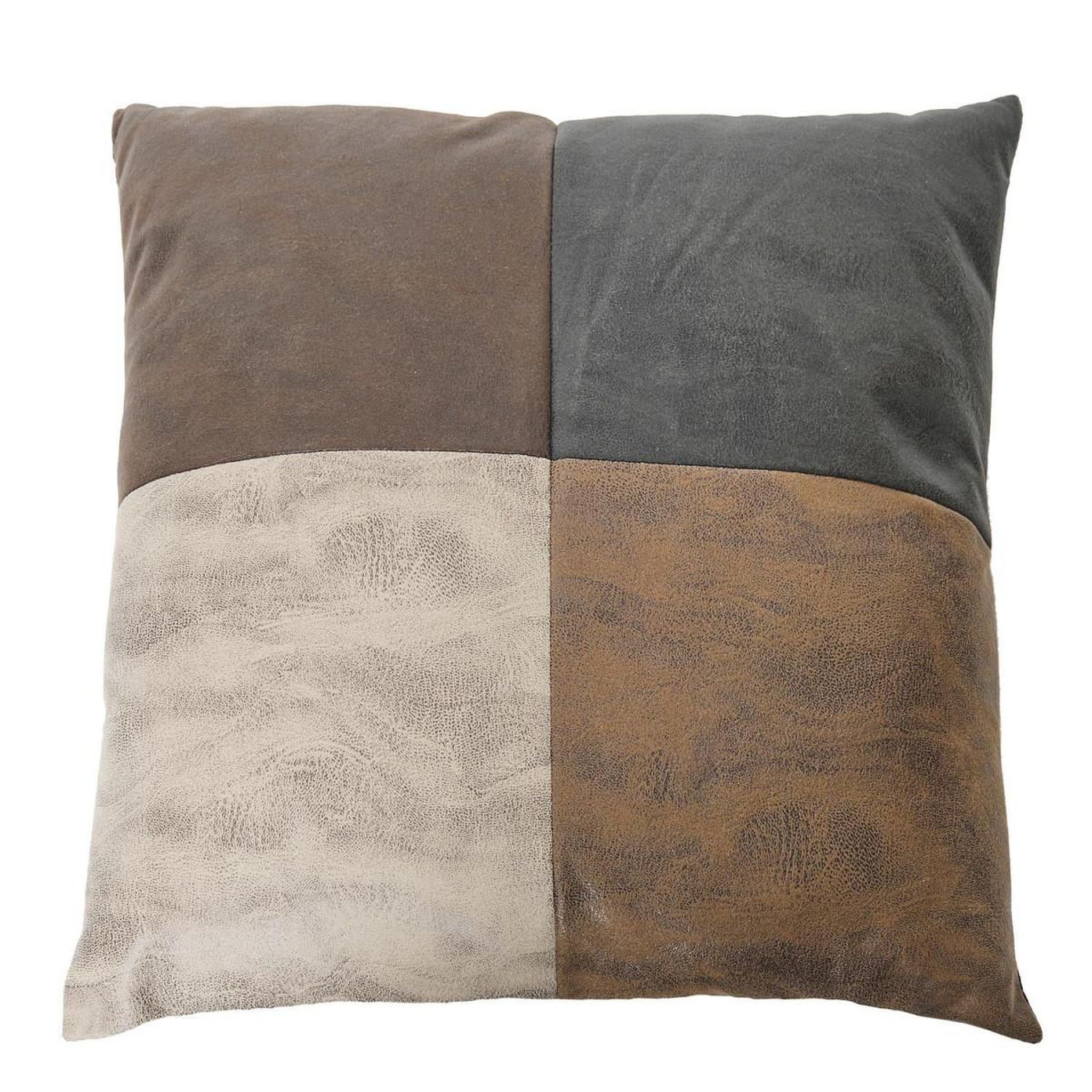Voir la diapositive 1 : The Home Deco Factory Coussin Déco  Patchwork  40x40cm Marron & Beige