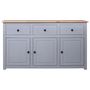 Voir la diapositive 2 : VIDAXL Buffet Gris 135x40x80 cm Pin solide Assortiment Panama