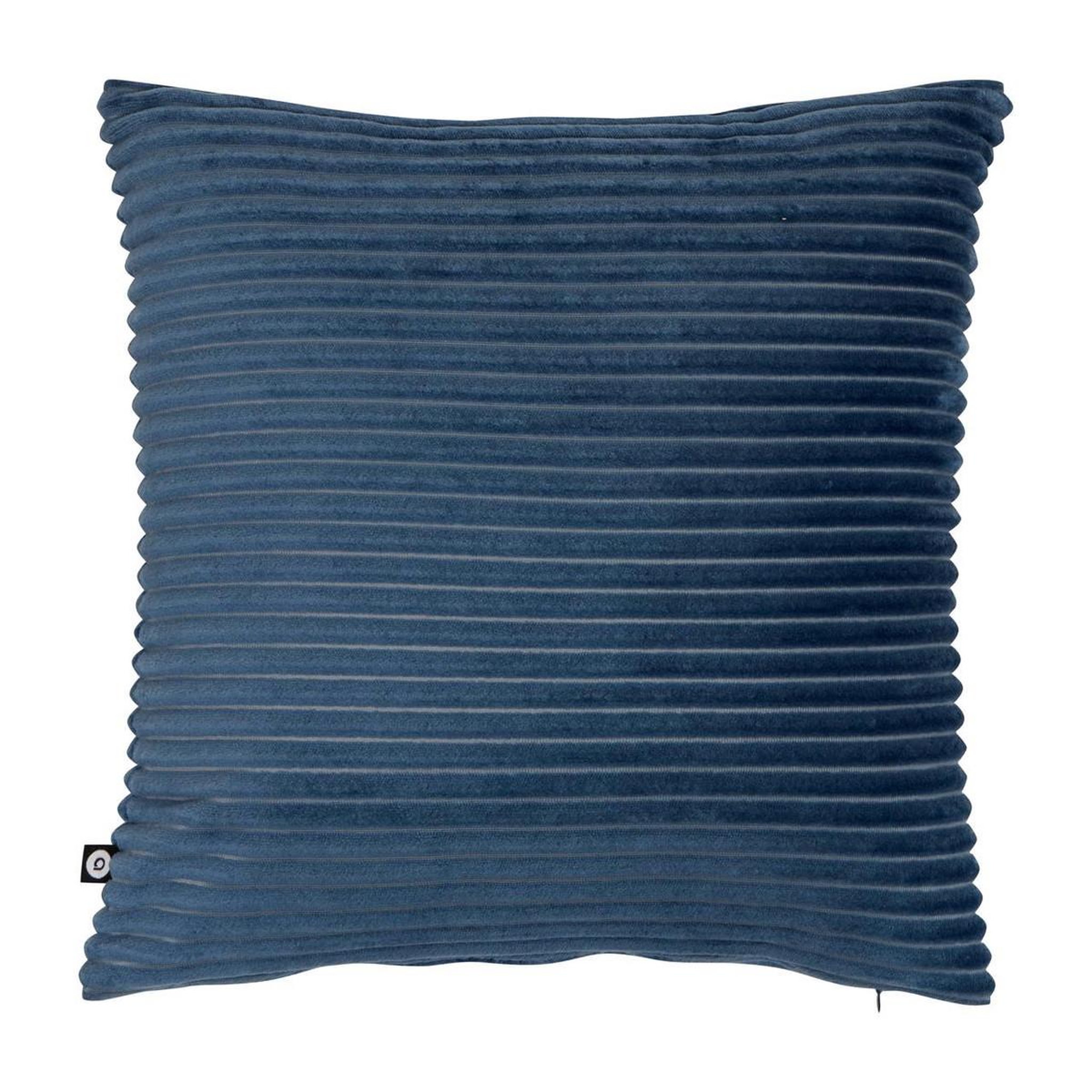 ATMOSPHERA Coussin en velours côtelé  arum  38x38cm bleu encre