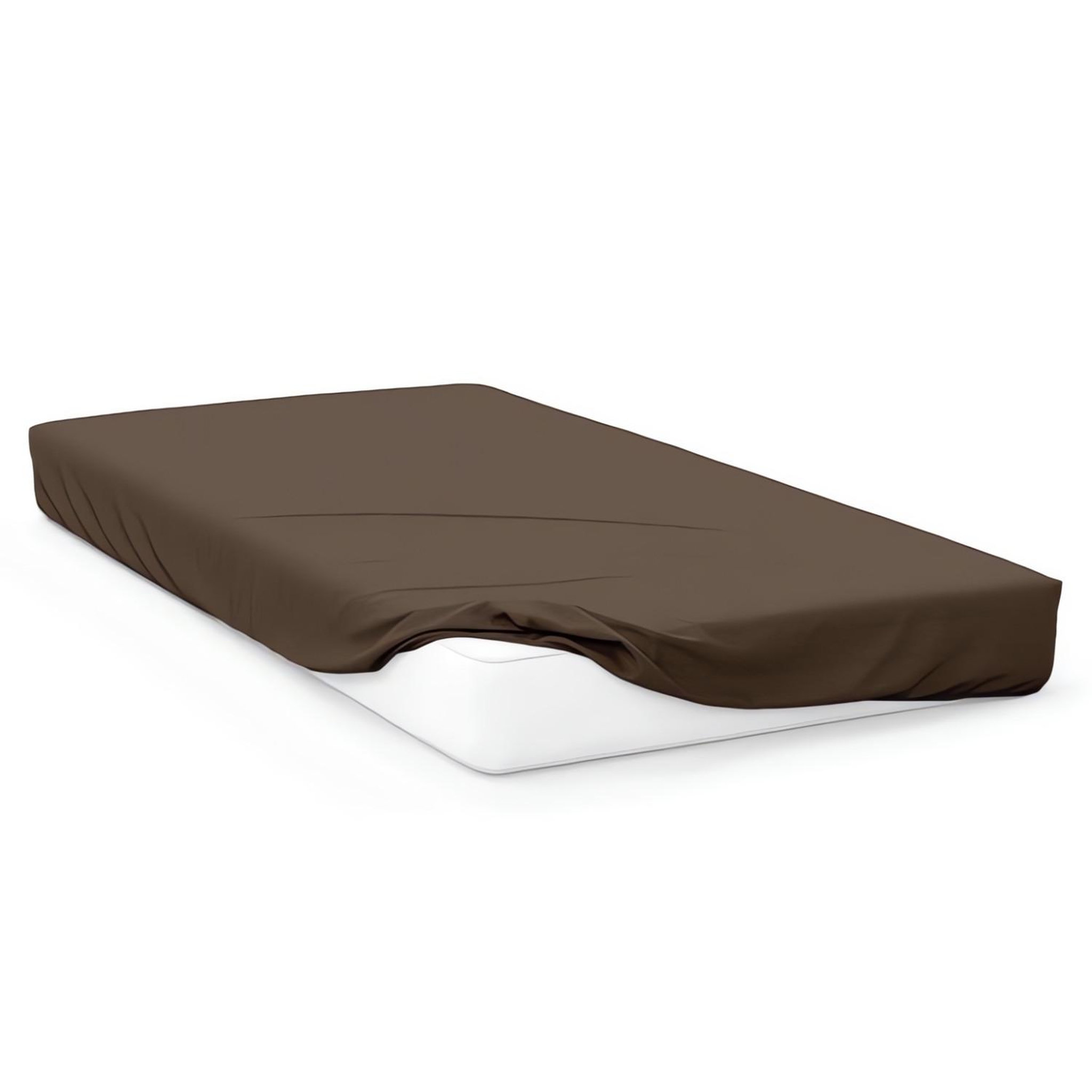 Voir la diapositive 2 : ZZZ Drap housse uni ZZZ chocolat