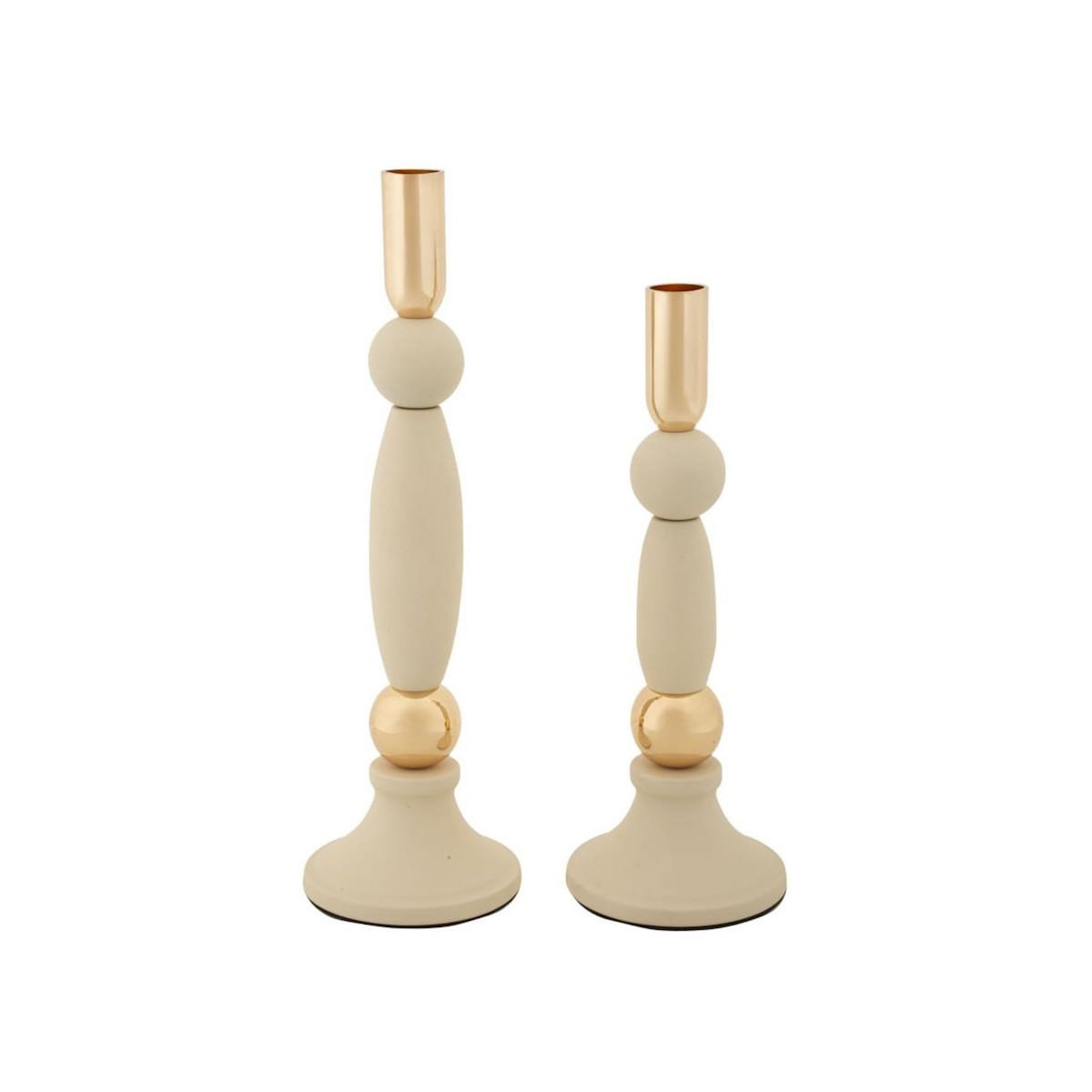 Paris Prix Lot de 2 Chandeliers  Strek  30cm Crème & Or
