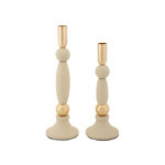 Paris Prix Lot de 2 Chandeliers  Strek  30cm Crème & Or