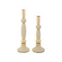 Voir la diapositive 1 : Paris Prix Lot de 2 Chandeliers  Strek  30cm Crème & Or
