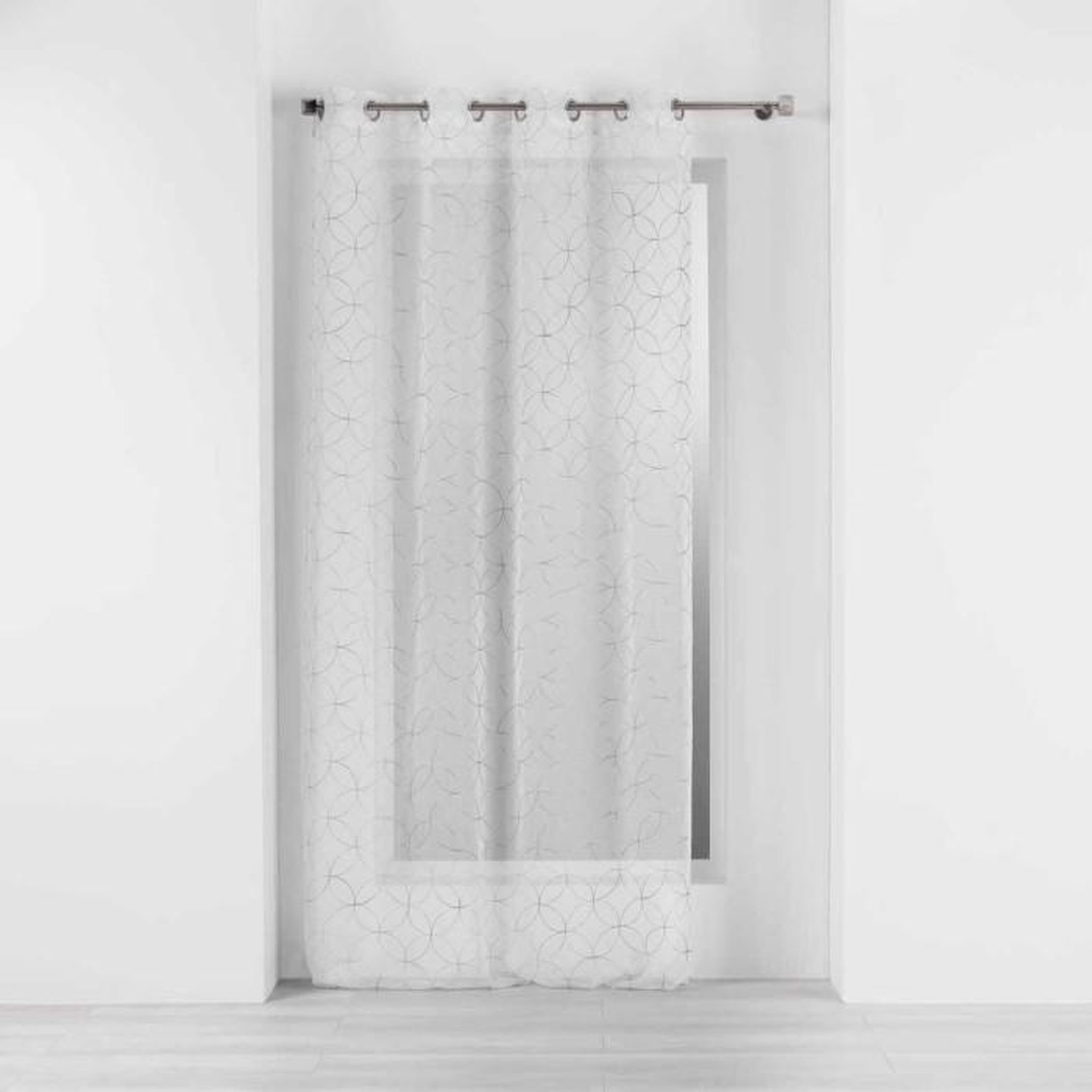 Voir la diapositive 1 : Paris Prix Rideau Voilage à Œillets  Olympia  140x240cm Gris