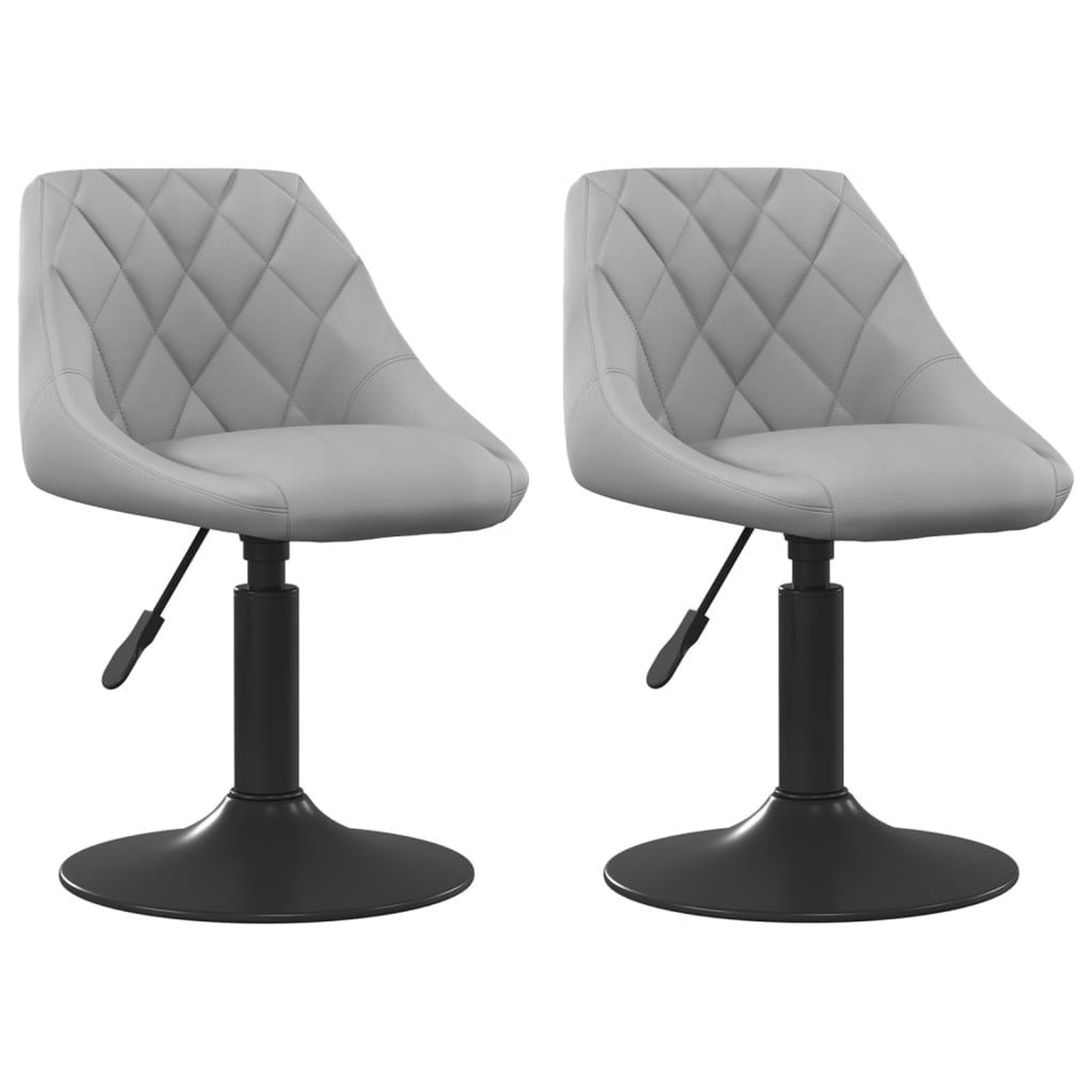 Voir la diapositive 2 : VIDAXL Chaises pivotantes a manger lot de 2 Gris clair Velours