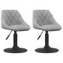 Voir la diapositive 2 : VIDAXL Chaises pivotantes a manger lot de 2 Gris clair Velours