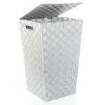 FIVE Panier à linge - Polyester tressé - Gris