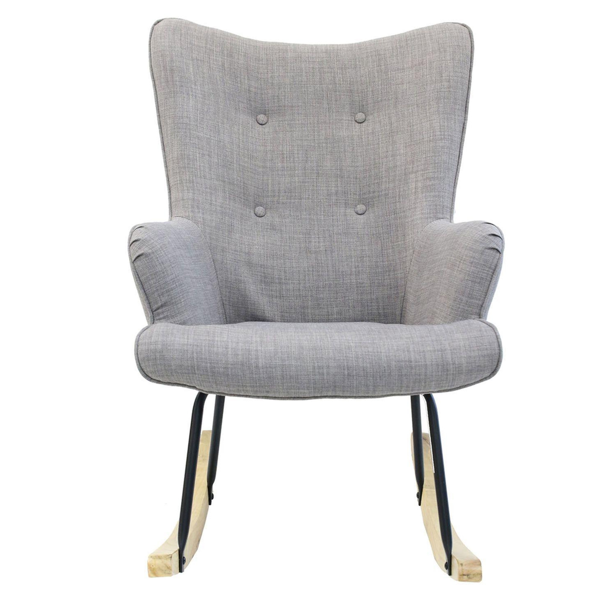 Voir la diapositive 3 : The Home Deco Factory Fauteuil à bascule scandinave Helsinki - Gris