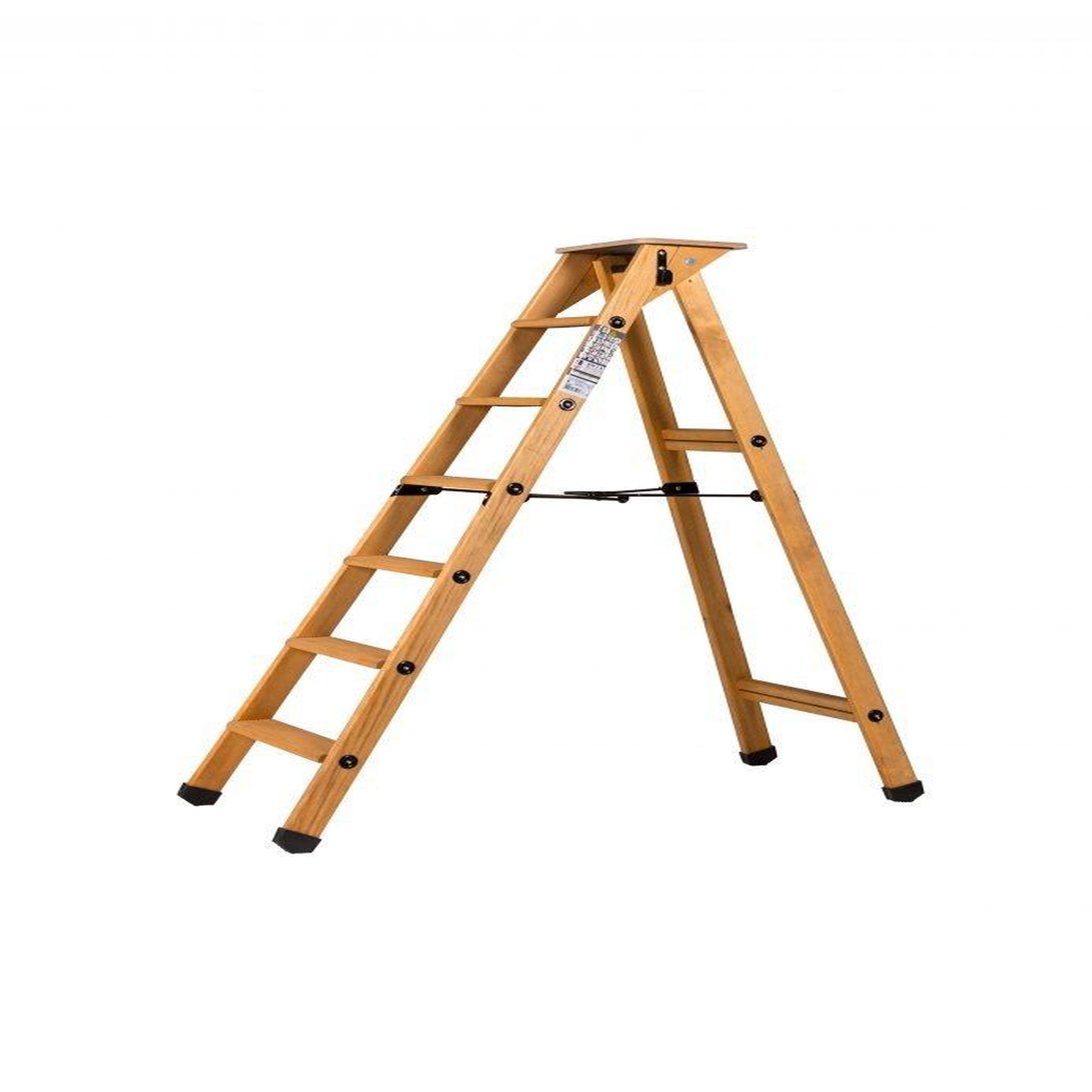 Centaure Escabeau Lyonnais bois 6 marches + tablette - hauteur de travail 2,90m