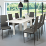 Voir la diapositive 2 : ID MARKET Table à manger extensible rectangle DONA 4-8 personnes blanche 80-160 cm