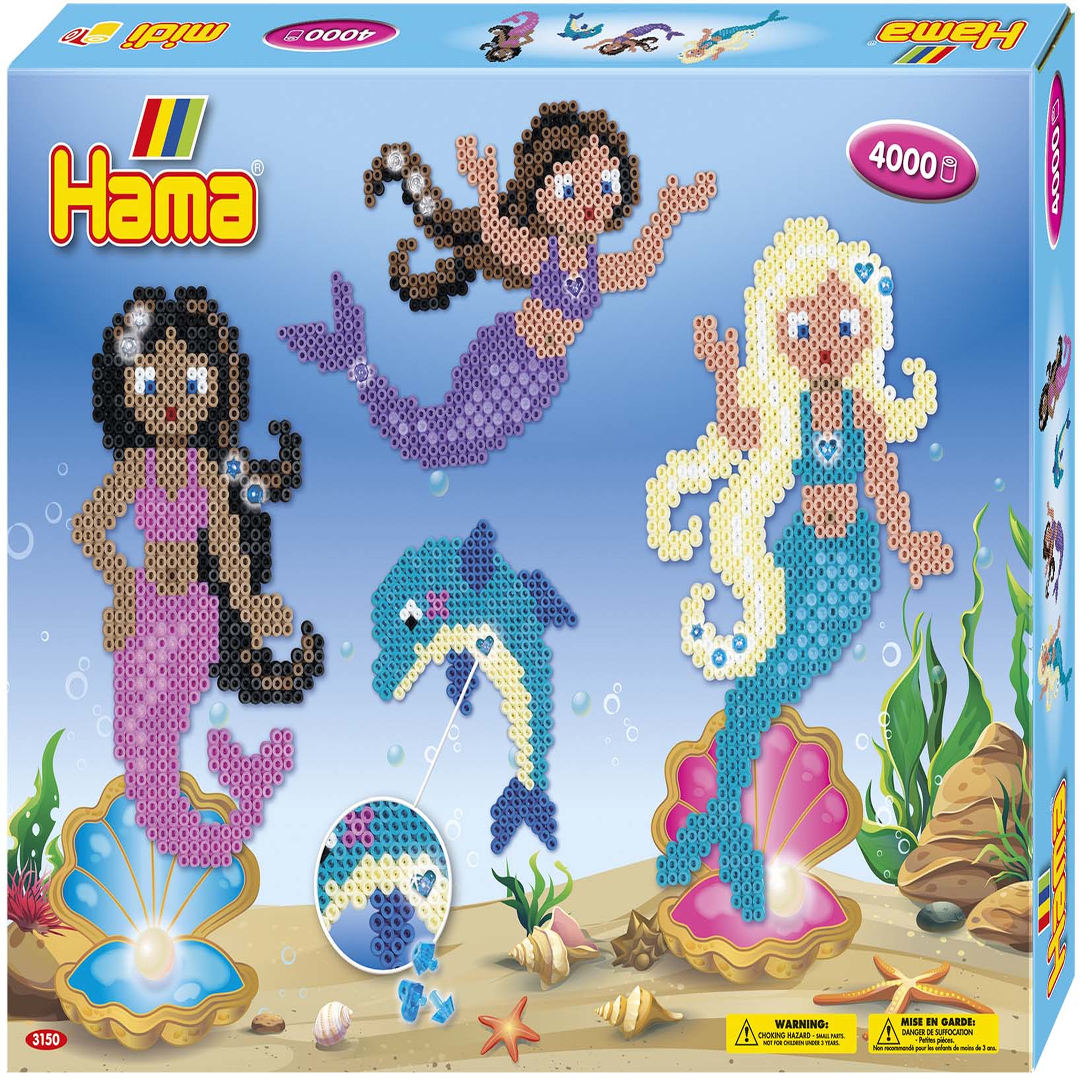 Hama Midi Boite cadeau 4000 perles à repasser "Les sirènes"