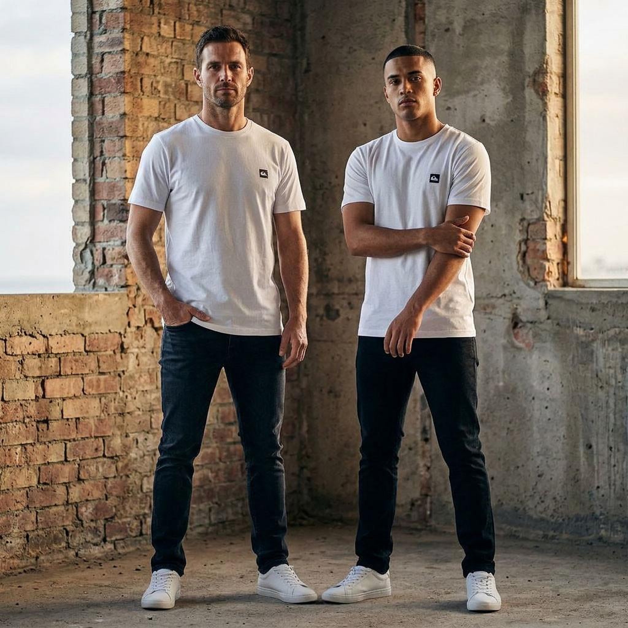 Voir la diapositive 4 : QUIKSILVER Quiksilver Pack de 2 T Shirts Homme 100% Coton Col Rond ou Col V