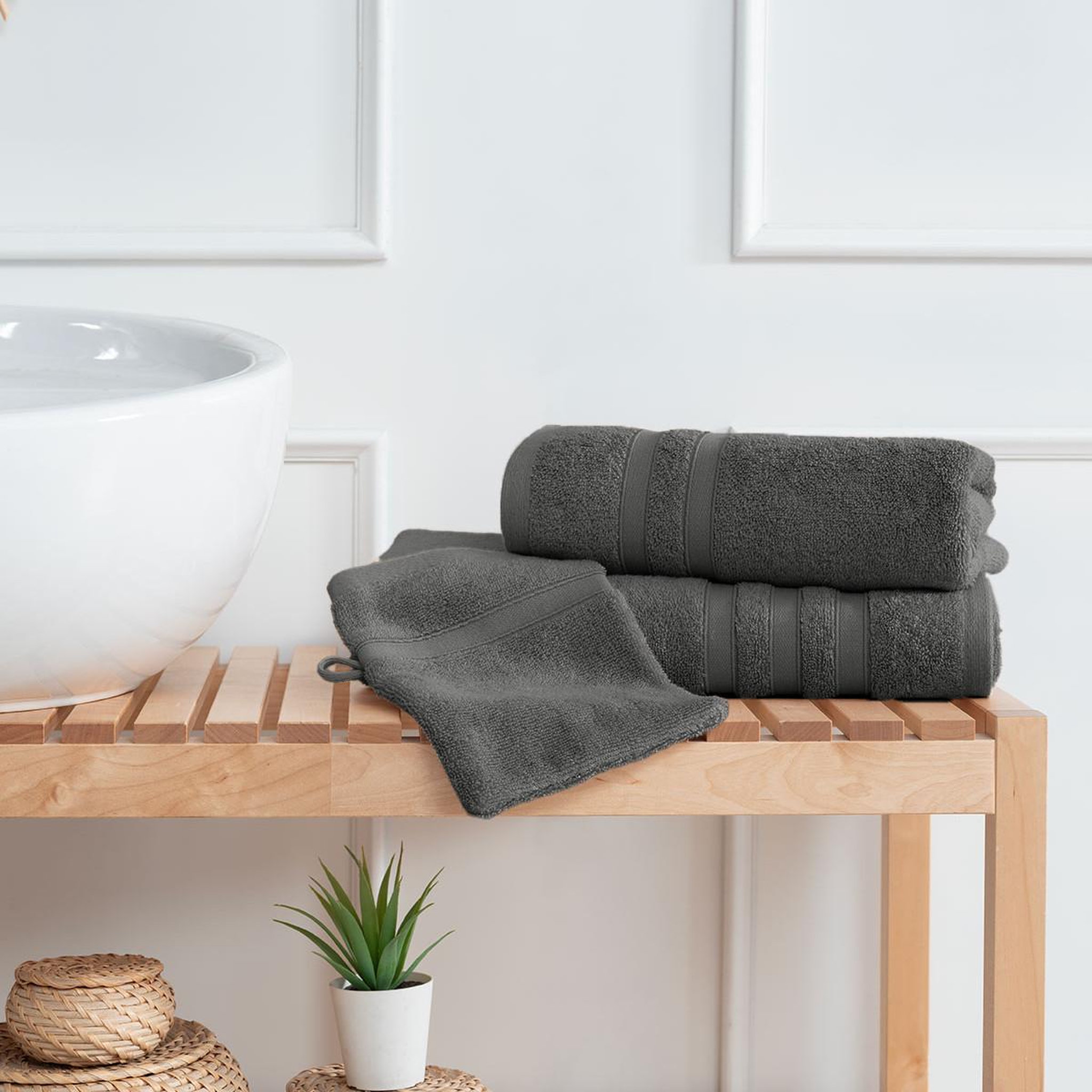 Voir la diapositive 6 : Sensei Maison Ensemble de bain 3 pièces 600 g/m² SENSILK