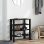 Voir la diapositive 3 : VIDAXL Etagere a chaussures noir 61x32x70 cm bois d'ingenierie