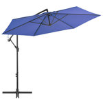 VIDAXL Parasol de jardin en porte-a-faux avec mat en aluminium bleu